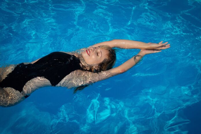 pool, young woman, swimming